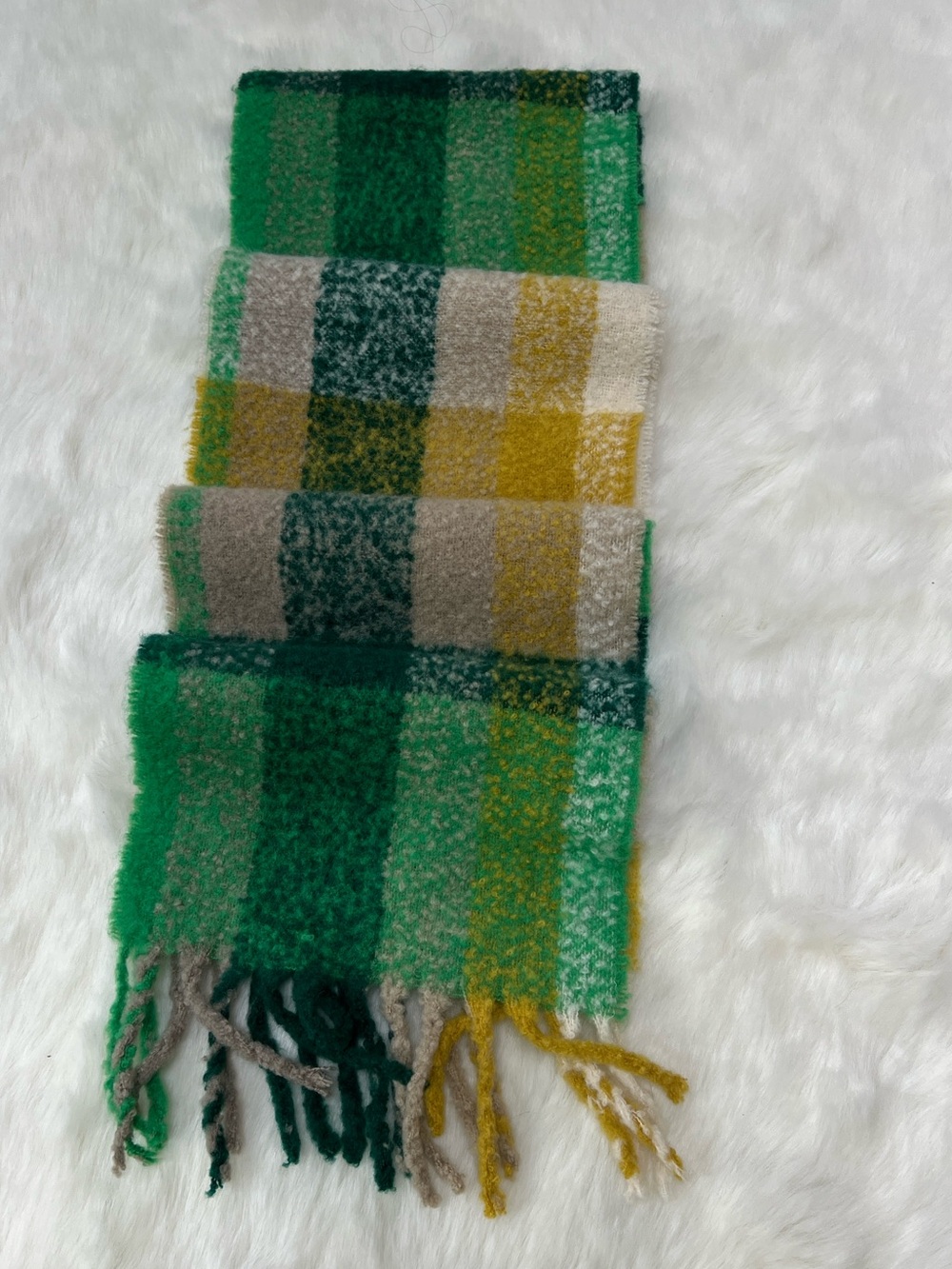 EDCII Australia Green Plaid Wool Blend Throw Scarf unisex scarf